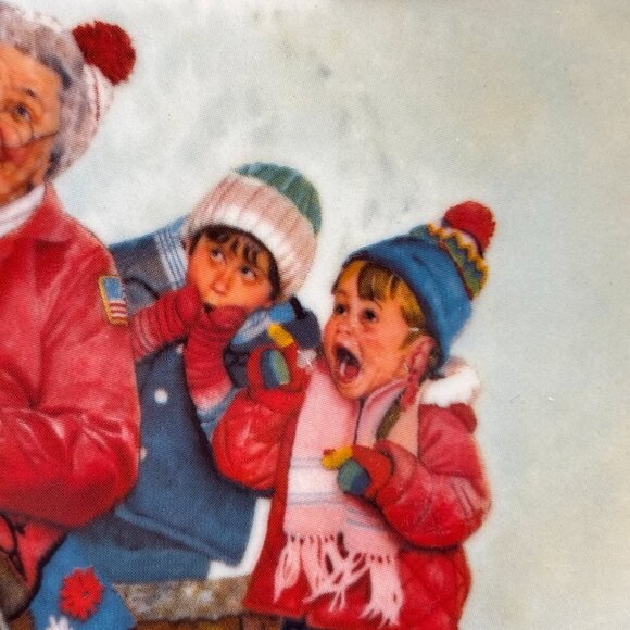 Edwin Knowles "The Skating Lesson" by Joseph Csatari Collectible Plate - Picture 3 of 6